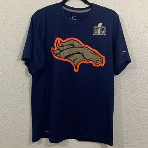 Nike Dri-Fit Denver Broncos Super Bowl 50 Shirt Sleeve Sport Tee size M